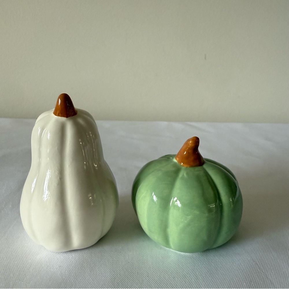 Ceramic Gourd and Pumpkin Salt & Pepper Shakers fall Thanksgiving Hand painted